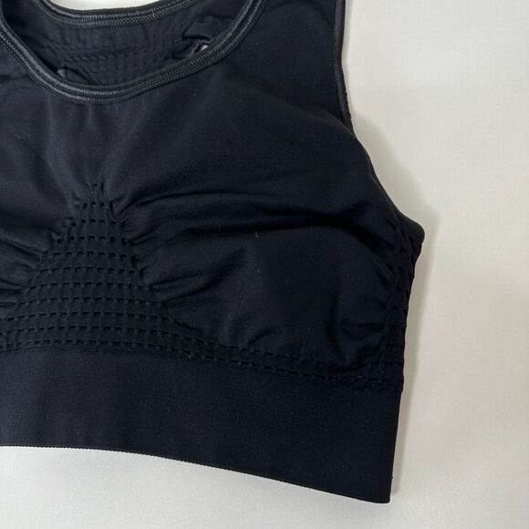Sweaty Betty Black High Neck Sports Bra Sweat Wicking Stretch Racerback Crop Med - Picture 4 of 12